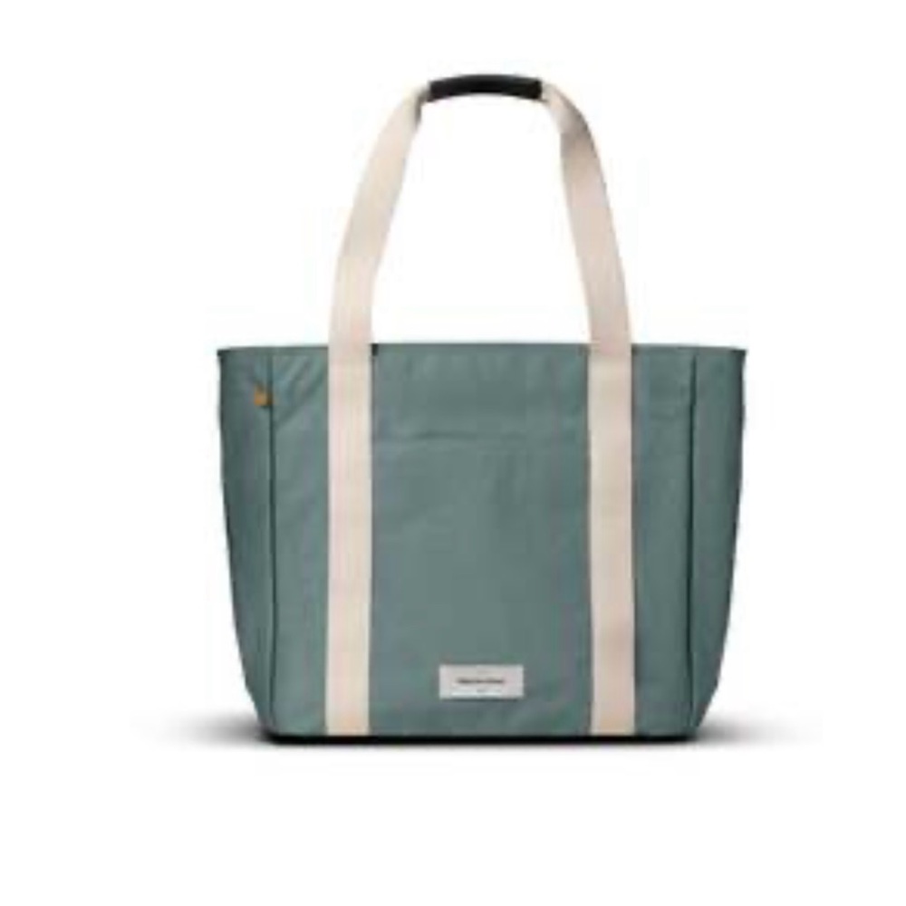 Elegant Teal and Cream Tote Bag